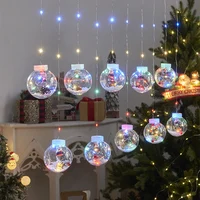 Led Wishing Ball String Lights,Battery Powered Light,10 Lights Santa Window Ornaments for Living Room,Corridor,Yard,Winter Decor 2