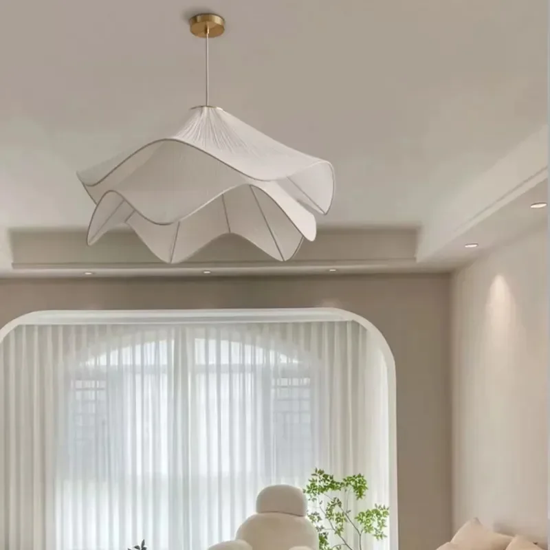 Pendant Light Nordic Minimalist Led Fabric Lights For Living Room Bedroom Home Decor Balcony Kitchen Hanging Lamps