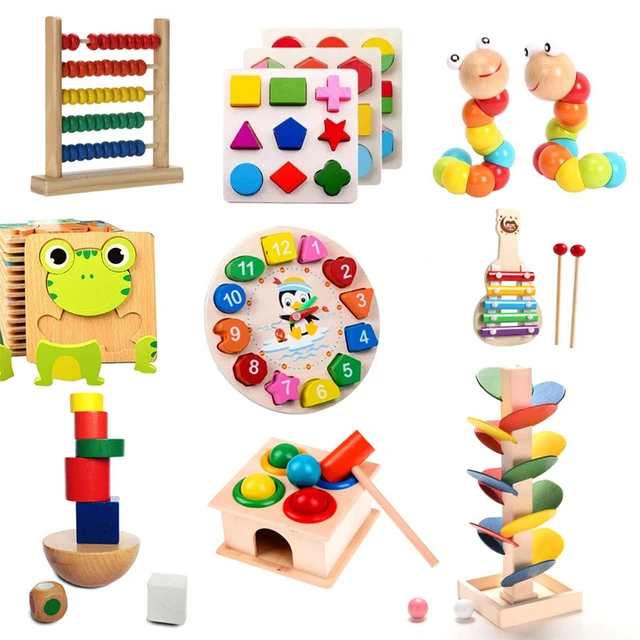 Montessori Brinquedos Educativos Do Bebê De Madeira 3d Quebra-cabeças Para  Crianças Jogos Da Criança Brinquedos Educativos Para Crianças 1 2 3 Anos  Meninos Menina Presente - Método Montessori - AliExpress