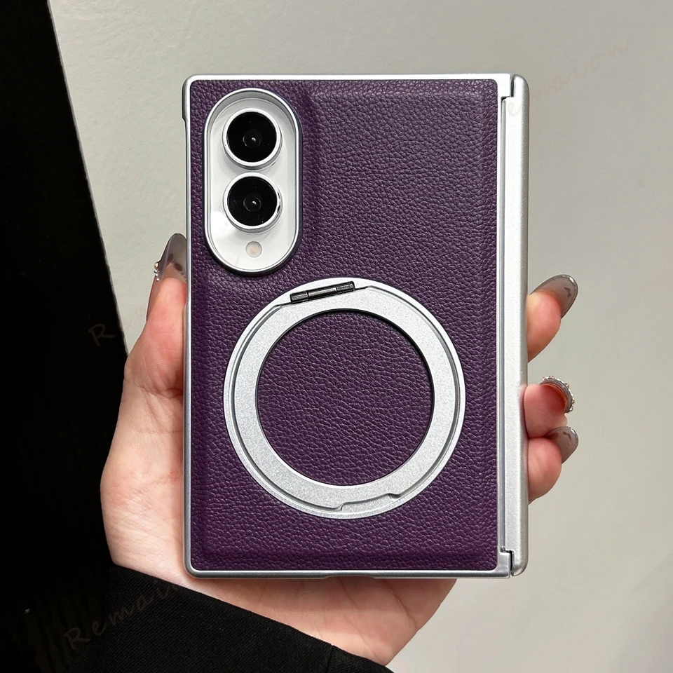 Leather 360° Stand Magnetic Phone Case with MagSafe - Shockproof Luxury Cover