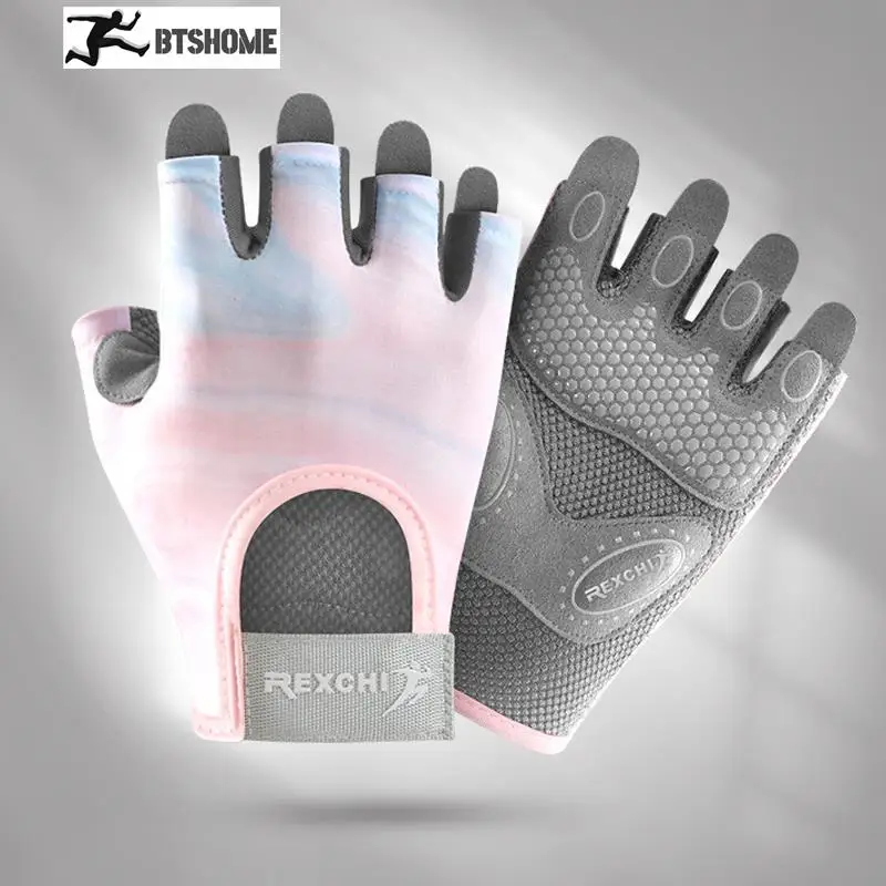 

Cycling Gloves Women Fitness Gloves Gym Weightlifting Yoga Bodybuilding Training Thin Breathable Non-slip Half Finger Gloves