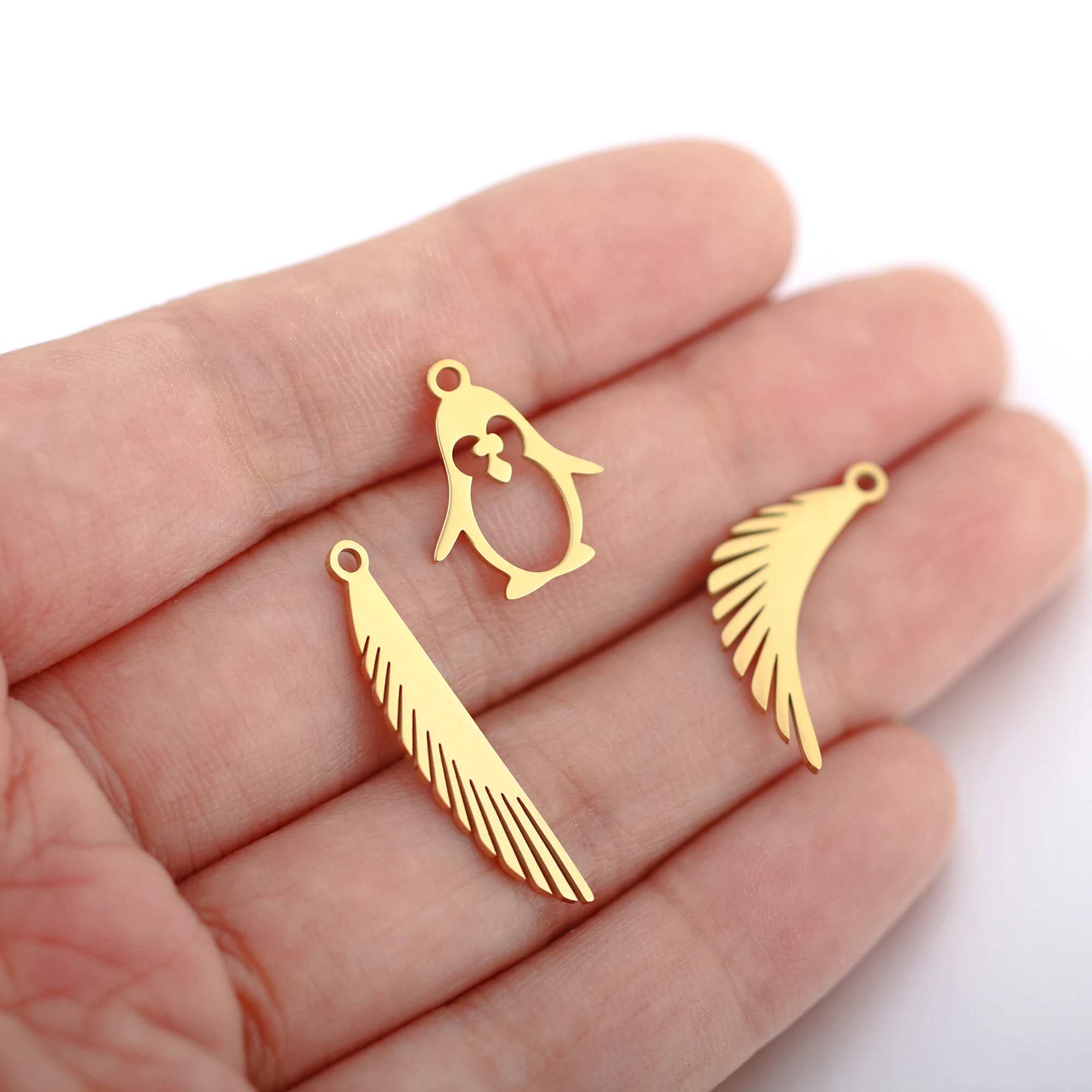 5 teile/los Feder Pilz Niedlichen Hund Haustier Blume Gold Farbe Charme Für Schmuck Machen Liefert Diy Halskette Ohrringe Armband – Detail 9