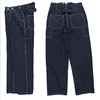 Men Striped Jeans Loose Railway Work Overalls Pants Strap Denim Pants Wide Leg Stripe Pants 3