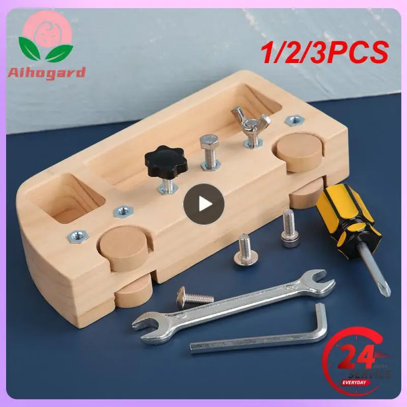 

1/2/3PCS Montessori Wooden Screw Driver Board Toy Screw Driver Board For Kids Screw Bolt Set Wooden Toys Basic Skills