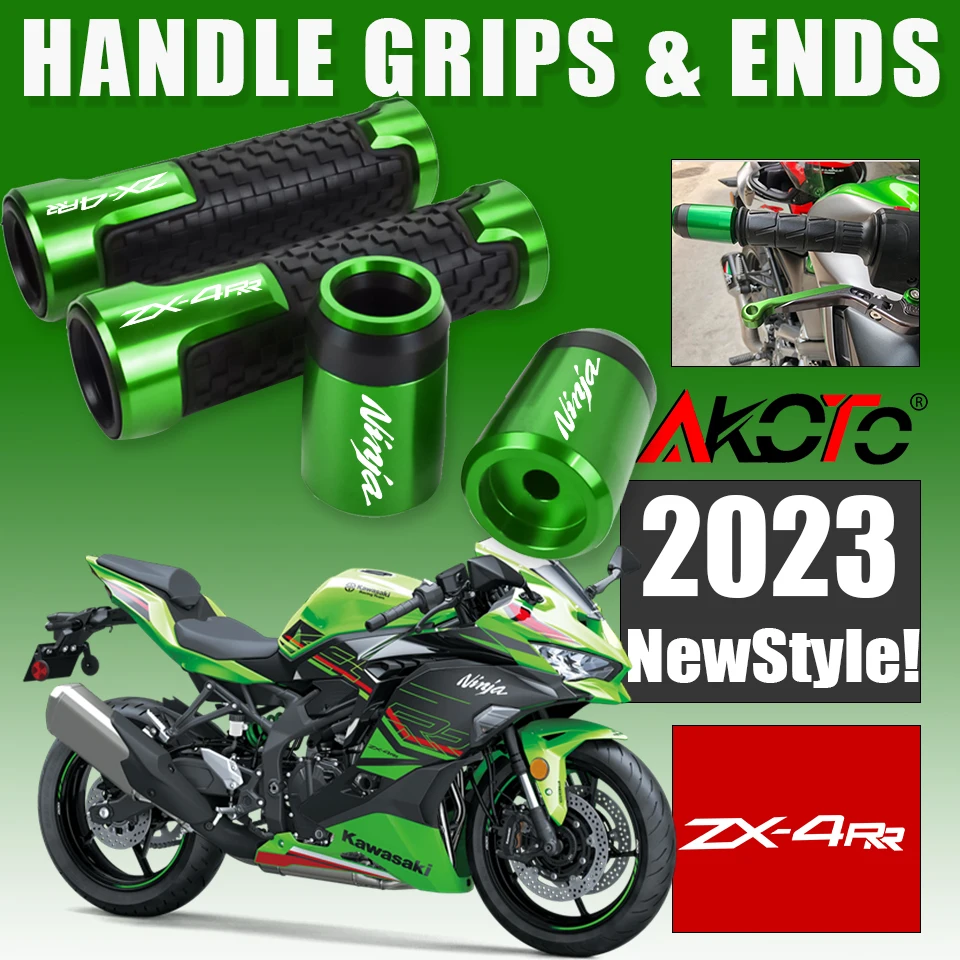 NEW Motorcycle Handlebar Hand Grips Handle Bar End Ends Cap Accessories FOR KAWASAKI ZX-4RR ZX4RR ZX 4RR ZX4R ZX-4R 2023 2024