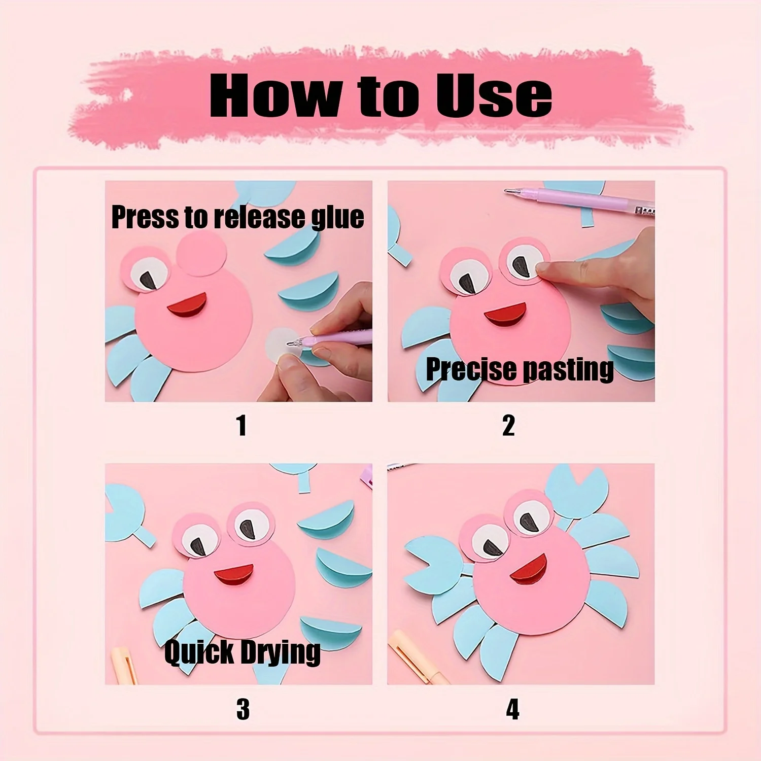 6Pcs 마카롱 디스펜스 펜 학생 Diy 핸드 계정 수동 빠른 건조 접착제 디스펜스 학교 사무용품 편지지