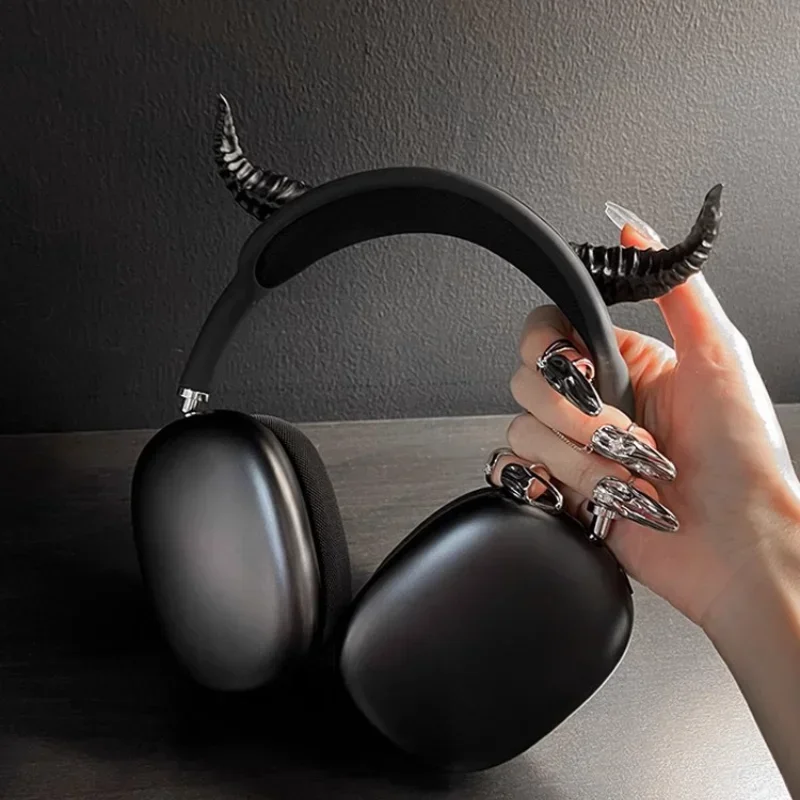 AirPods Maxケースカバー用デビルホーン、Y2Kヘッドホンケース