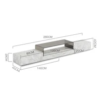 Роскошная итальянская каменная ТВ-консоль, современная развлекательная стена с камином, водонепроницаемая и устойчивая к царапинам, сертифицированная EO, настраиваемая — изображение 6