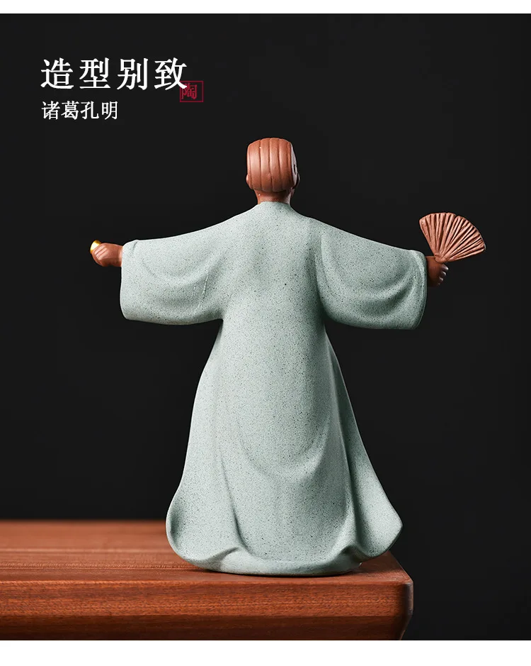 三国志彫刻古代中国の歴史上の人物孔明諸葛亮セラミック瞑想風水 – acacuss