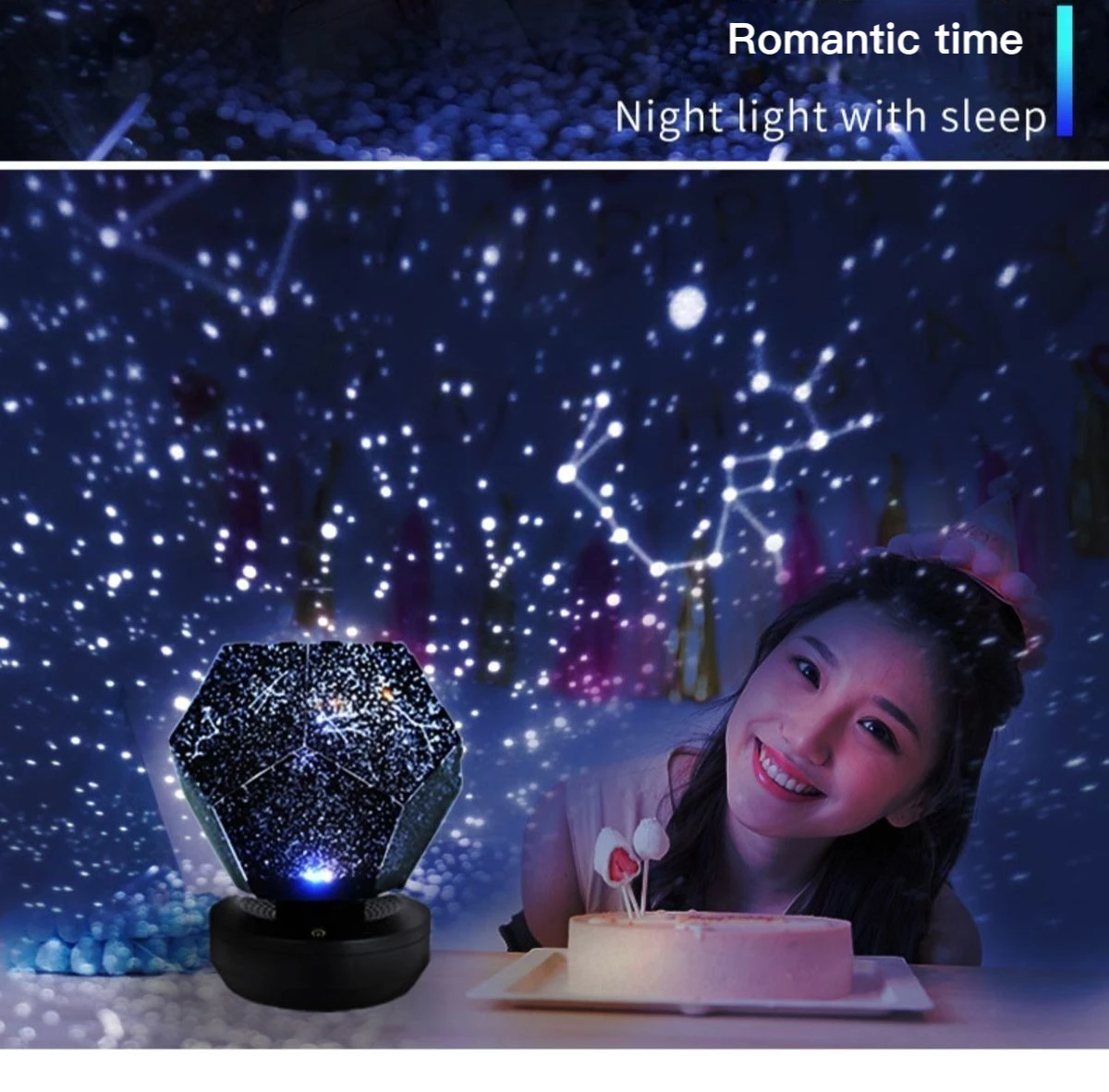

Portable Starry Galaxy Projection Bluetooth Music Playing Romantic DIY Atmosphere Night Light with Gift Box
