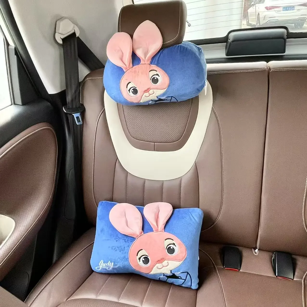 Cartoon Stitch Pooh Bear Headrest Comfortable Back Cushion Car Decor Throw Pillow Stuffed Anime Cushion Girl Washable Gifts 4