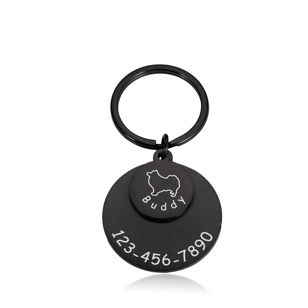 Personalized Pet ID Tags I AM MICRO CHIPPED Anti-lost Engraved Pets ID Name Plate for Cats Puppy Dog Collar Tag Pendant Keyring 