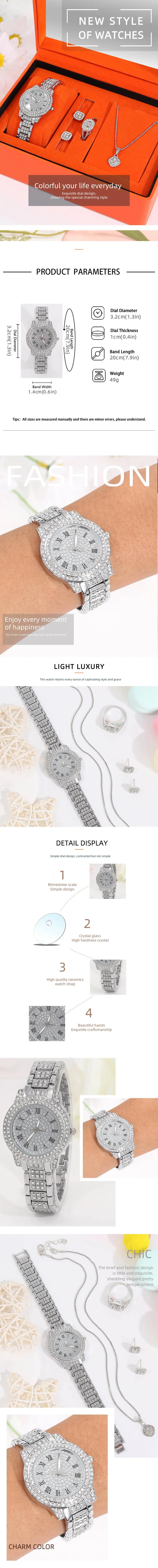 S7eee82b680994de5a735d310ded647281 5pcs Jewels Set Watches Women Ladies Watch Simple Casual Womens Analog Wristwatch Bracelet Gift Mallzona