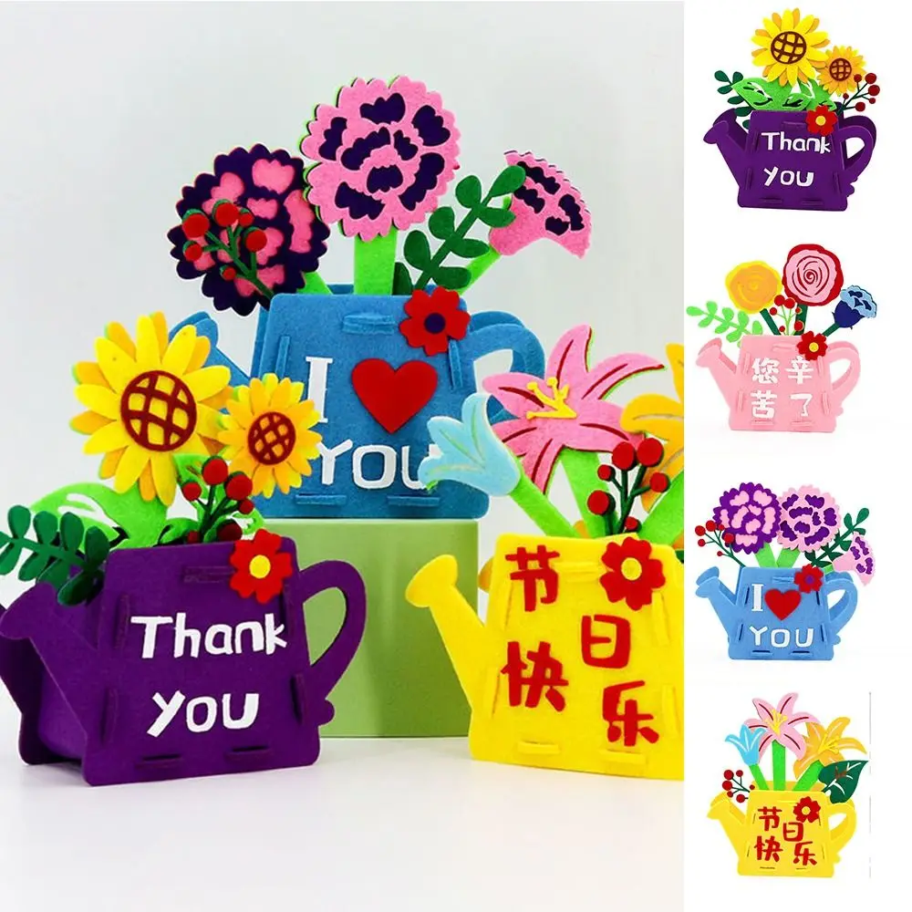 

Bouquet DIY Flower Pot Crafts Toys Sunflower Rose Handmade Potted Plant Learning Carnations Parent-child Craft Toy
