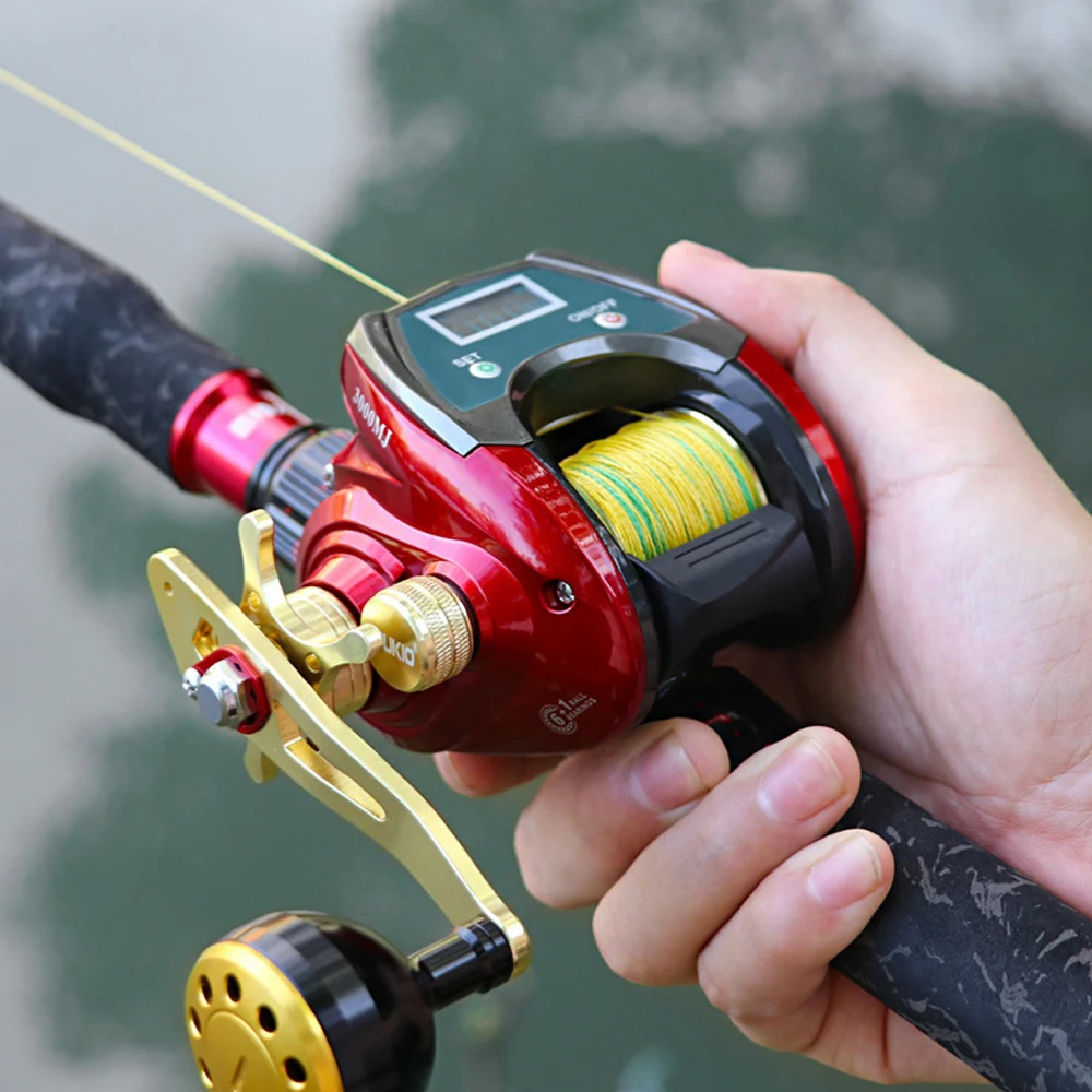 Electric Digital Display Depth Line Counting Fishing Reel 6+1BB Lines  Counte Fishing Gear Baitcasting Wheel Power Max Drag 20KG - AliExpress