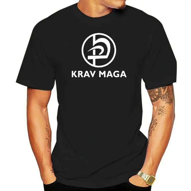 Krav Maga T-Shirt Nera Allamento Arti Marziali Abbigliamento Casual Palestra
