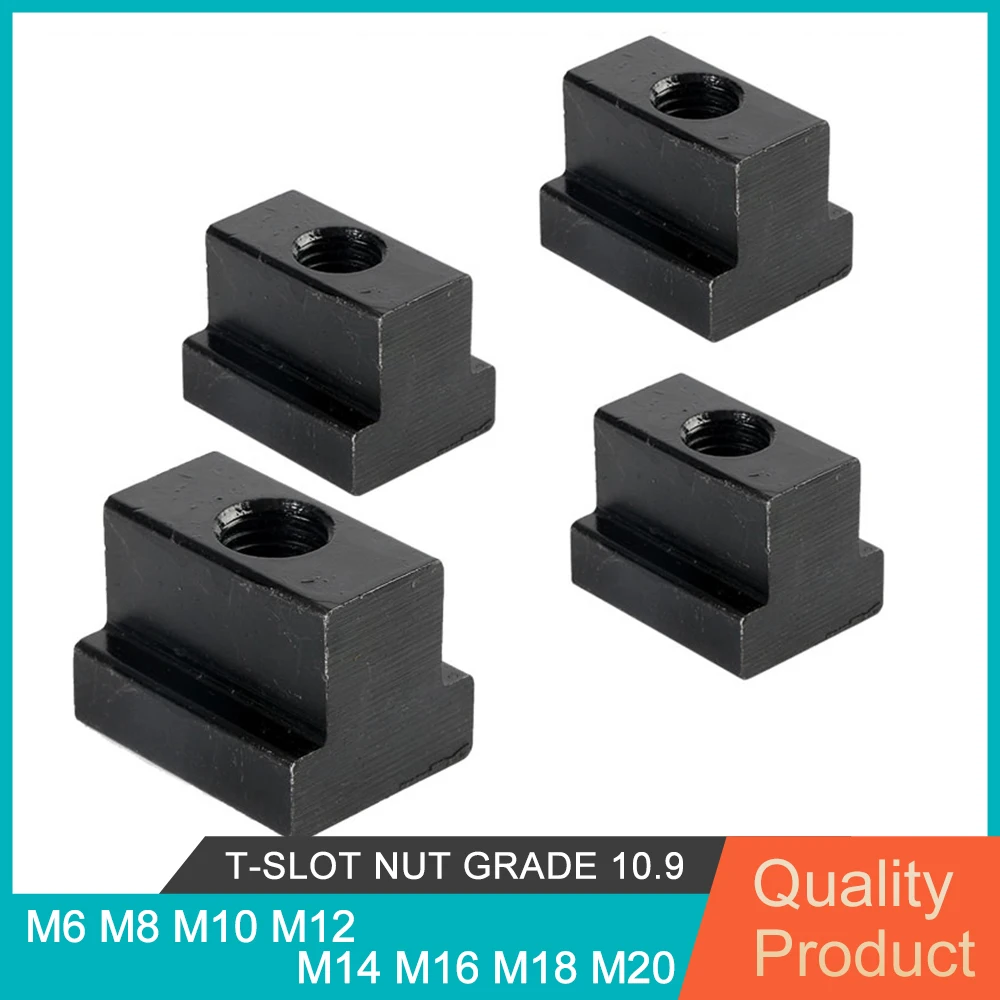 

M6 M8 M10 M12 M14 M16 M18 M20 T-Slot Nut Grade 10.9 Carbon Steel Block Slot Slider Nuts Clamp Table Milling Machine DIN508 T-nut