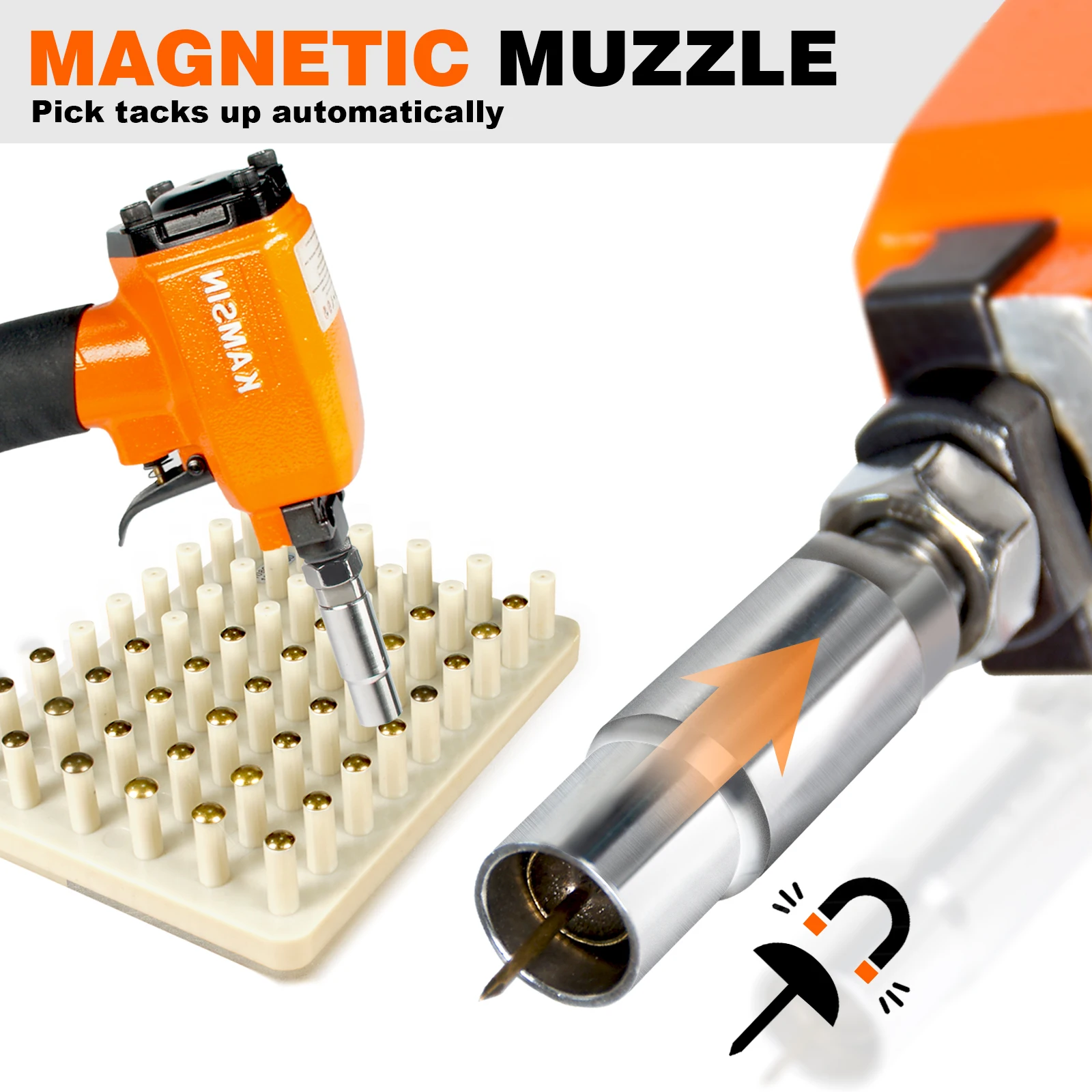 KAMSIN Pneumatic Decorative Pin Nailer with Loading Board, Finish Upholstery Tacks Stapler for Furniture 3