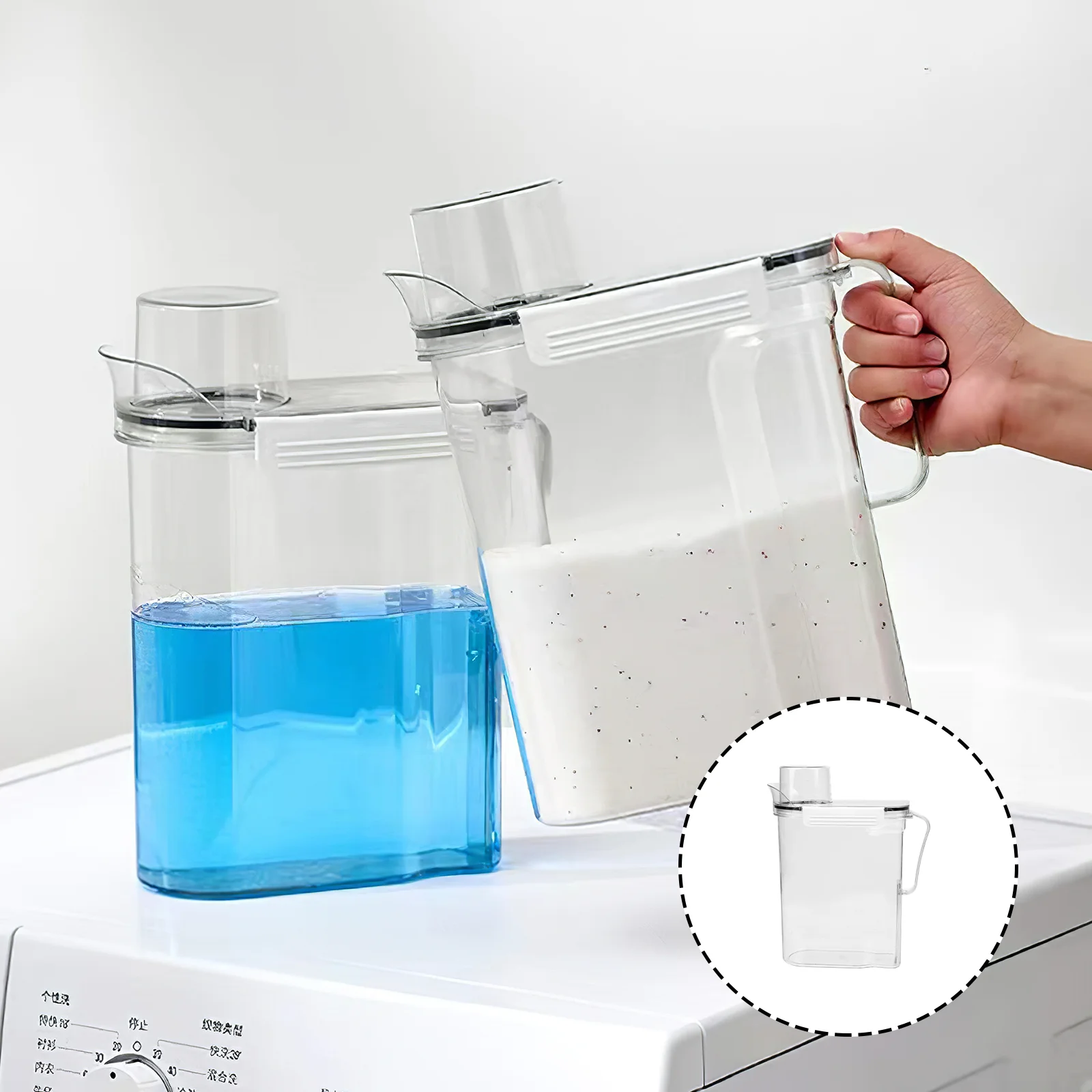 Laundry Detergent Storage Box Container Sub Bucket Lotion Buckets Clear Scale Refillable Plastic Liquid Transparent Convenient