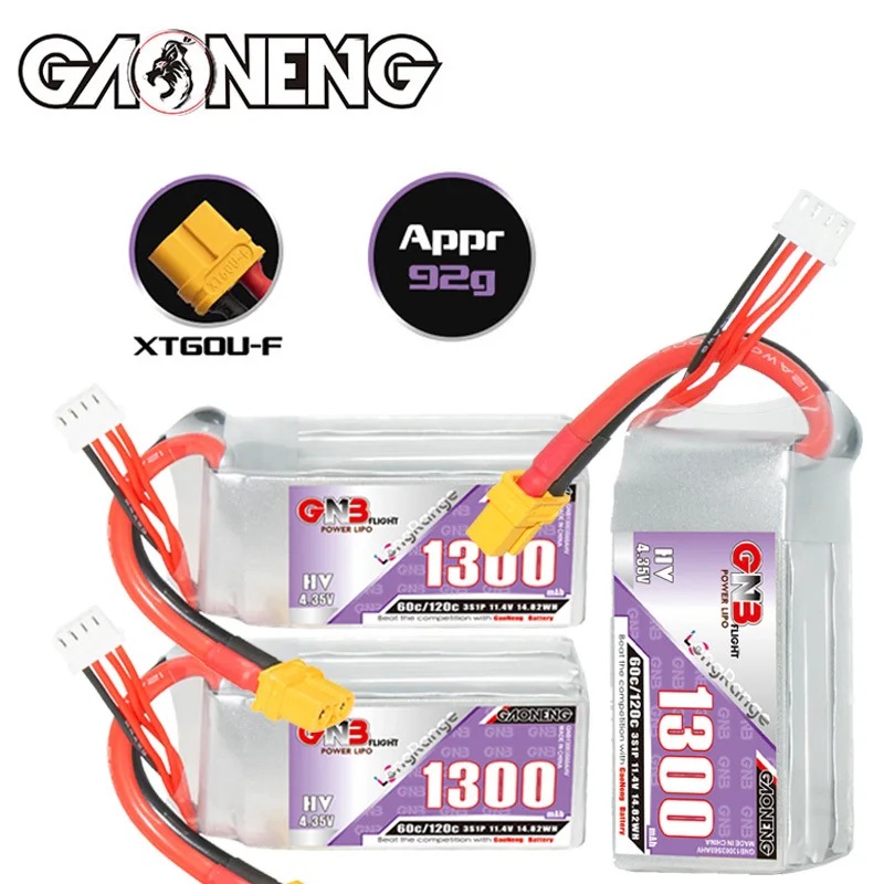 

Модернизированная 60C/120c GNB 3s 1300mAh 11,4 v Lipo батарея для RC вертолета квадрокоптера FPV гоночный Дрон запасные части HV 3s батарея