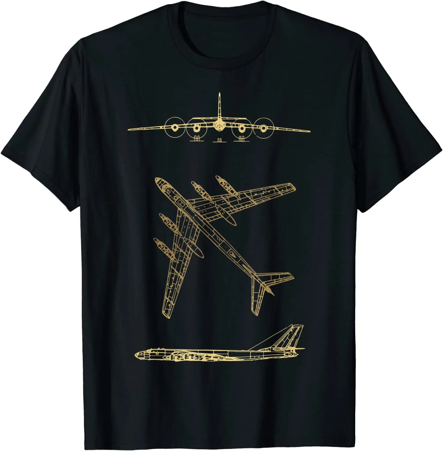 

Tu-95 Russian Plane Warbird Blueprint Schematics Diagram Men T-Shirt Short Sleeve Casual Cotton O-Neck Summer Shirt