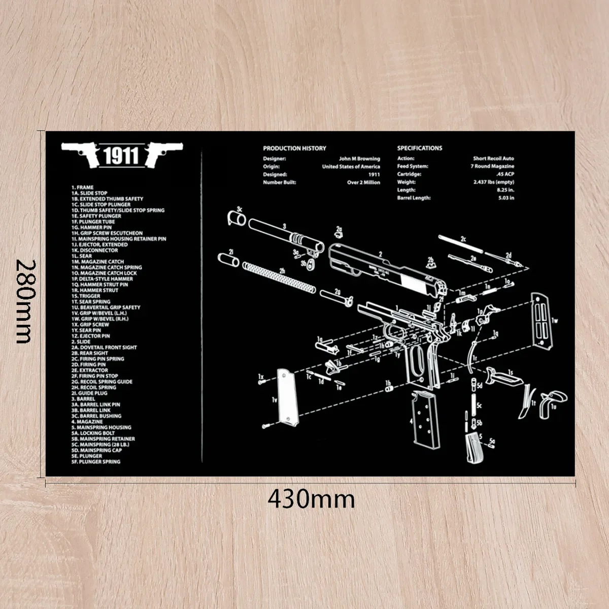 Glock 17 19 Gun Cleaning Rubber Mat Mouse Pad For AR15 AK47 Gen5 1911 CZ-75 P320 CZ shadow2 SA Remington 870 MP5 Gun Pad gun cleaning mat