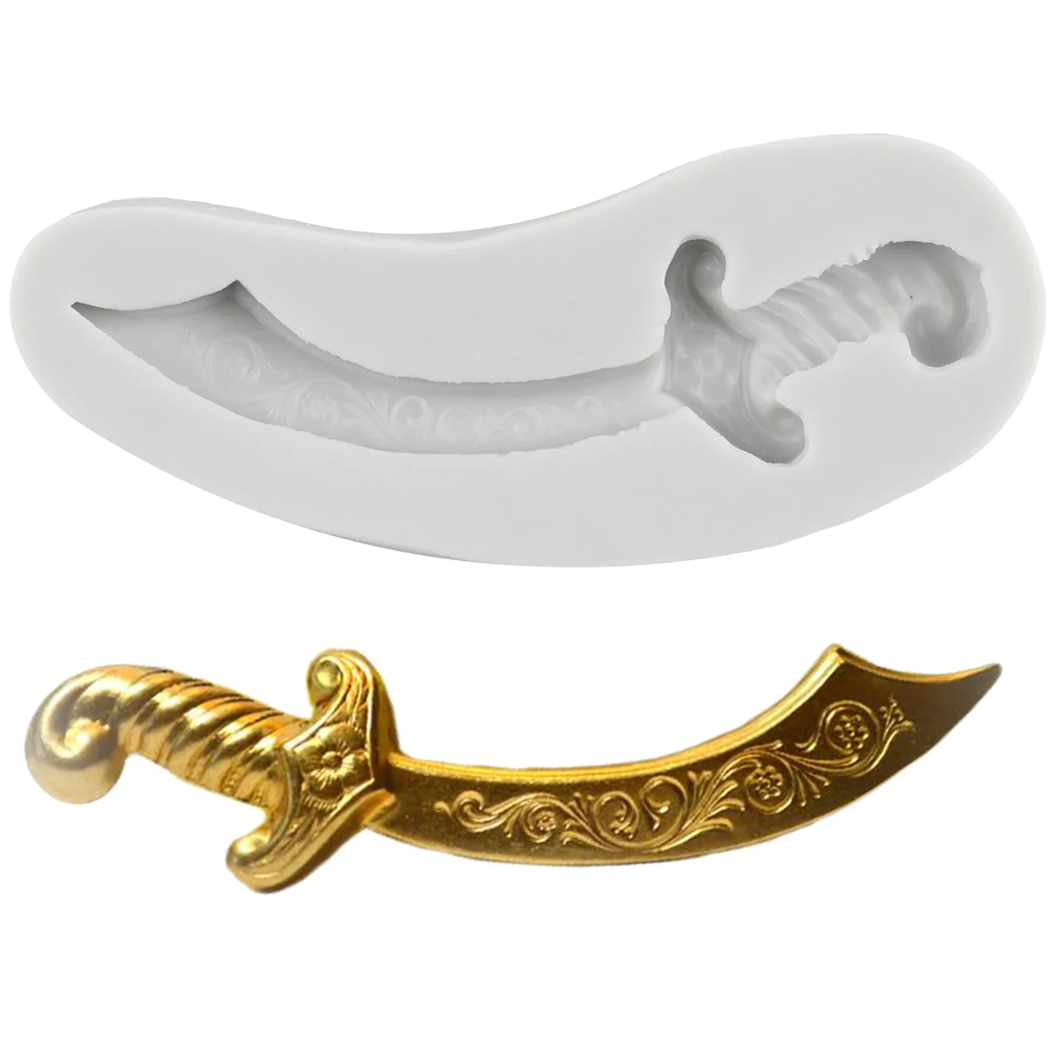 

3D Sword Silicone Molds DIY Baby Birthday Cake Decorating Tools Cupcake Topper Fondant Mold Candy Clay Chocolate Gumpaste Moulds