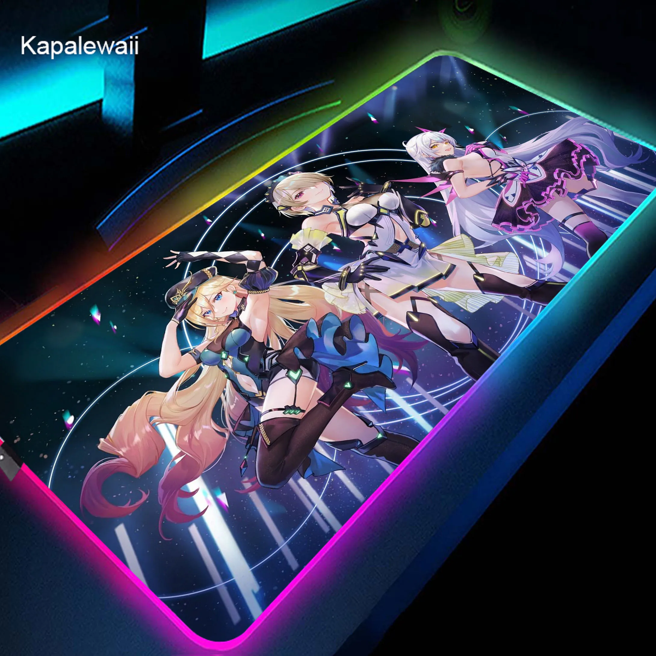 

Large RGB Mousepad Honkai Impact HD Print Mouse Pad XXXL LED Colorful Luminous Table Pads Natural Rubber Deskmat Mouse Mats