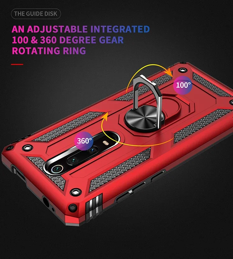 Armor Shockproof Case with Rugged Silicone and Car Holder Ring