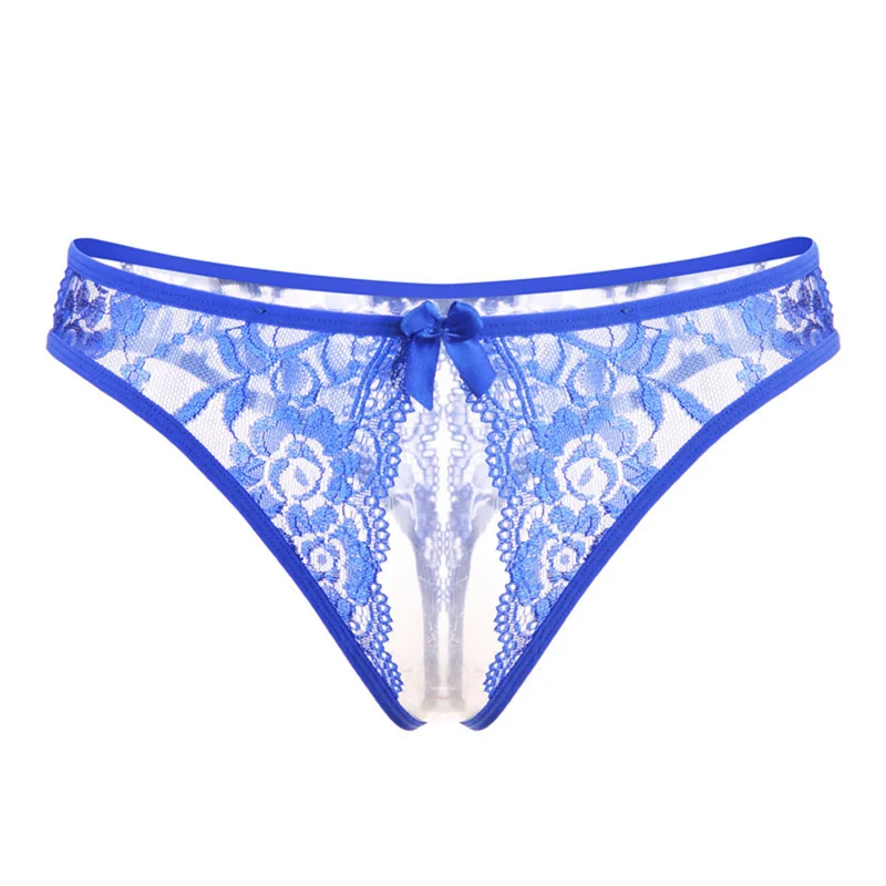 Women's Panties Open Crotch Panties Underwear Lady's Crotchless Thongs G-String Bow Transparent Briefs cotton panties seamless panties brazilian underwear lace panties female underwear women panties womens underwear