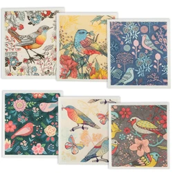 Ultra-Absorbent Swedish Dishcloths - Set of 6 Soft Non-Woven Kitchen Towels (6PCS bird)
