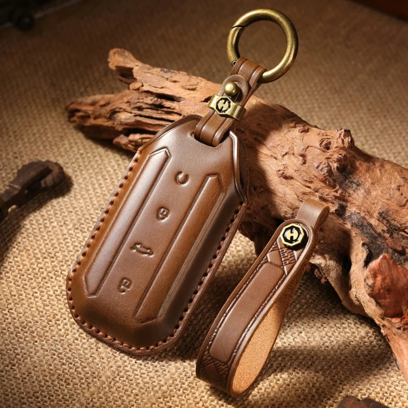 Premium Leather Car Key Protection Cover - Stylish Key Fob Accessory