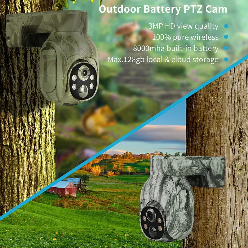 Ruibin camouflage 4G solar camera, low-power high-definition full-color monitor, waterproof wireless camera