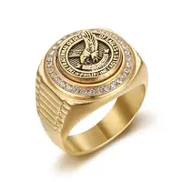 Fashion Men Ring Domineering Philippines Eagle Animal Stainless Steel Ring Anniversary Birthday Wedding Banquet Party Jewelry 1