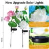 Solar Lotus Flowers Lights Heads IP65 Waterproof Garden Decor Outdoor Landscape Lamp for Yard Garden Pathway Porch Lawn Backyard 5