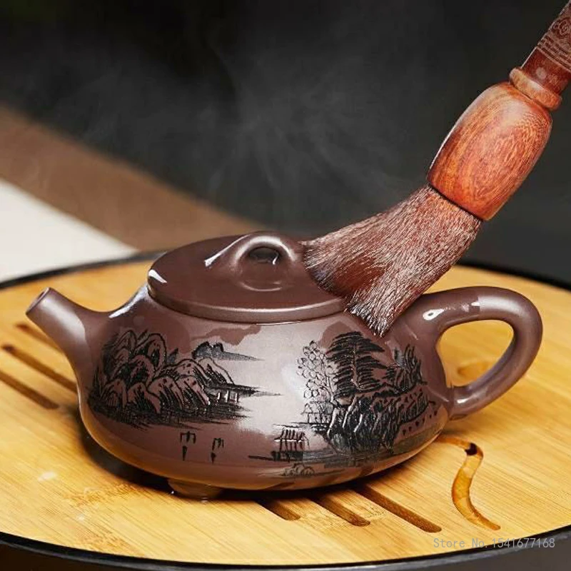 Chinese Yixing Purple Clay Teapot, Kung Fu Tea Set, Household Teaware Heavenly Way Rewards Diligence Stone Ladle Pot, 240ml, 1Pc