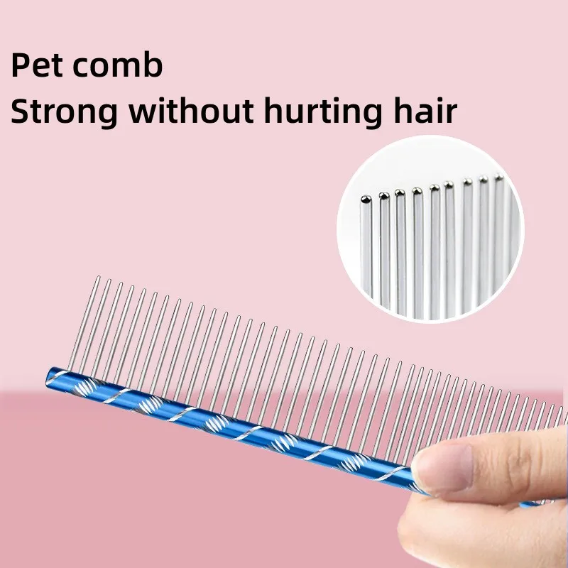 Dog Comb Long Thick Hair Fur Removal Brush Stainless Steel - Main Image