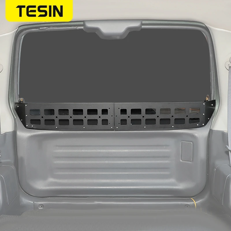 JB23に適合 TESIN 車のテールゲート 窓 枠フェンス 収納 ボックス オーガナイザー ラック ブラケット スズキ ジムニー TESIN 車のテールゲート窓枠フェンス収納ボックスオーガナイザーラック
