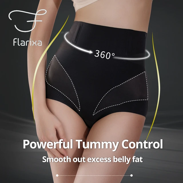 Flarixa Ice Silk Flat Belly Shaping Briefs Slimming Pants With High Waist  Breathable Tummy Tuck Panties