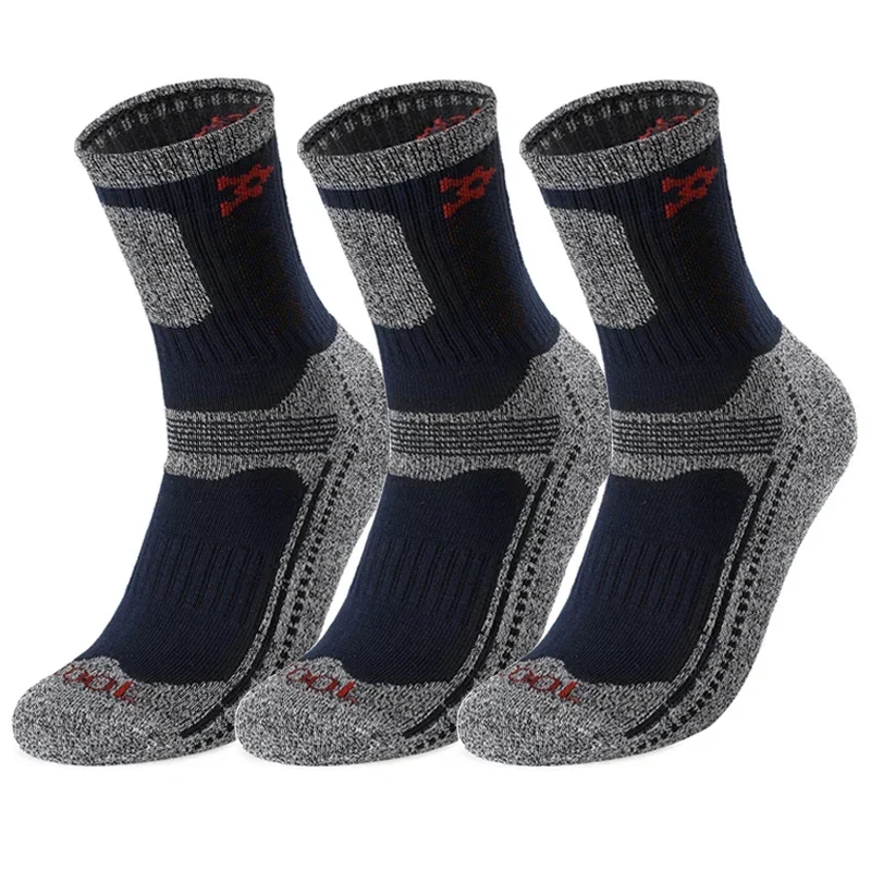 Lot De 5 Paires Chaussettes Épaisses Homme Blanc Et Noir - Sport, Marche, Randonnée - Anti-Ampoules - Taille 9-12