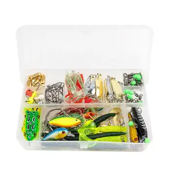 97PCS Saltwater Fishing Lures Fishing Bait Kit Bass Lure Kit With 3D Eyes Portable Artificial Fishing Baits Fishing Tackle Kit 1