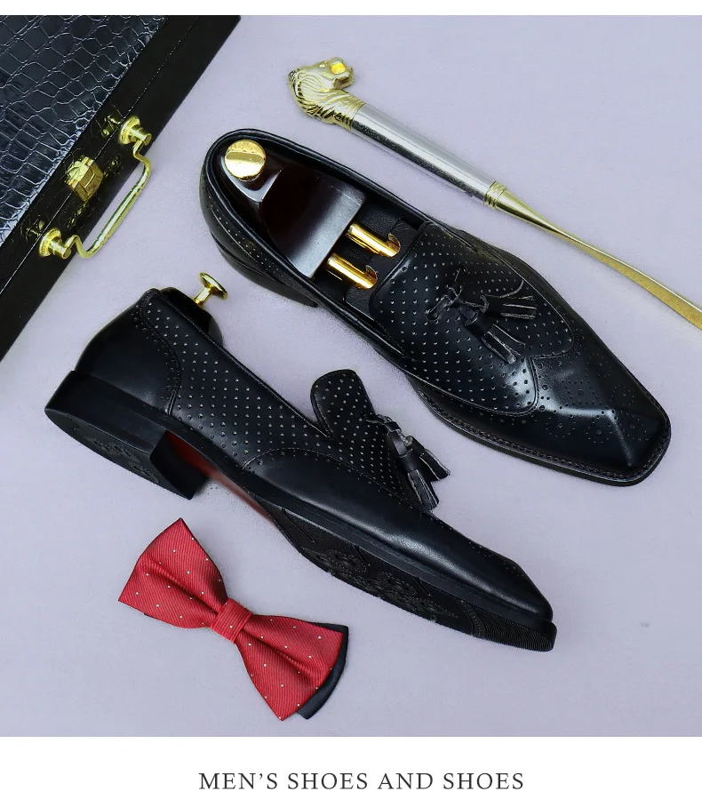 Men's Genuine Leather Tassel Loafers | Vintage Moccasins 38-46