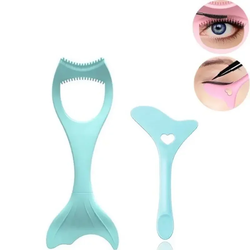 Winged Applicator Set Resusable Silicone Eyeliner Guide Eyeliner Stencil Mascara Shield Tool for Eye Makeup Mask Applic eyeliner stencil tool makeup tools mascara applicator template eye makeup tools mascara applicator tool 2Pcs Set