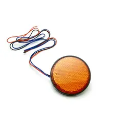 High - Performance Red LED Reflector Brake and Turn Signal Light for Motorcycles, Cars, and Trucks (Round yellow amber)