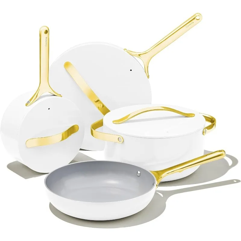Caraway Nonstick Ceramic Cookware Set PTFE & PFOA Free Oven & Stovetop Safe Pots and Pans Set non stick cookware set