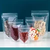 50pcs Transparent Clear Stand Up Plastic Bags With Zipper for Dried Fruit Storage/Candy/Snack/Nut/Grains/Tea packaging 1