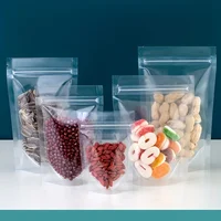 50pcs Transparent Clear Stand Up Plastic Bags With Zipper for Dried Fruit Storage/Candy/Snack/Nut/Grains/Tea packaging 1