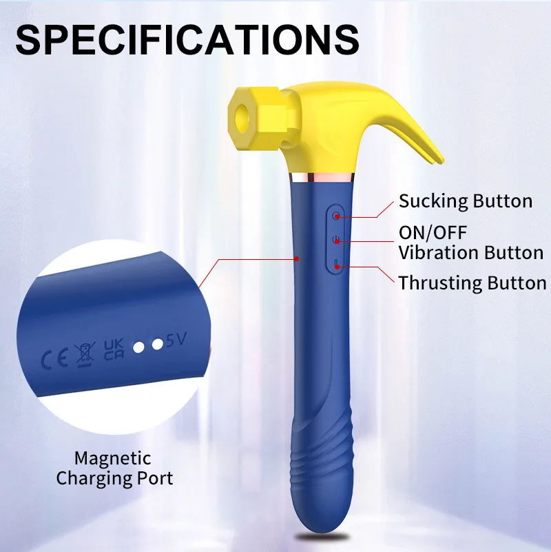 Multifunctional Hammer Vibrator Clit Sucking Telescopic Dildo_voghion.com