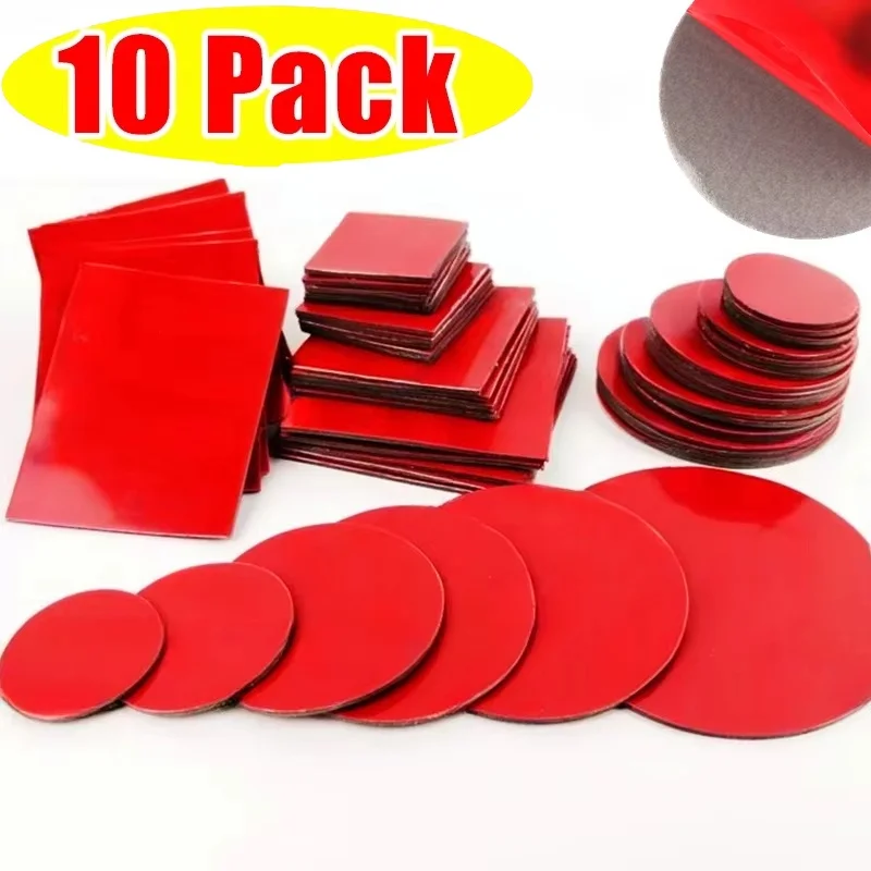 10pcs Transparent Waterproof No-Trace Super Strong Adhesive Pads