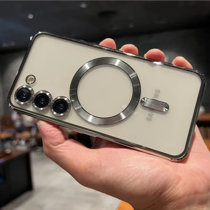Luxury Magnetic Plating Clear Case Cover